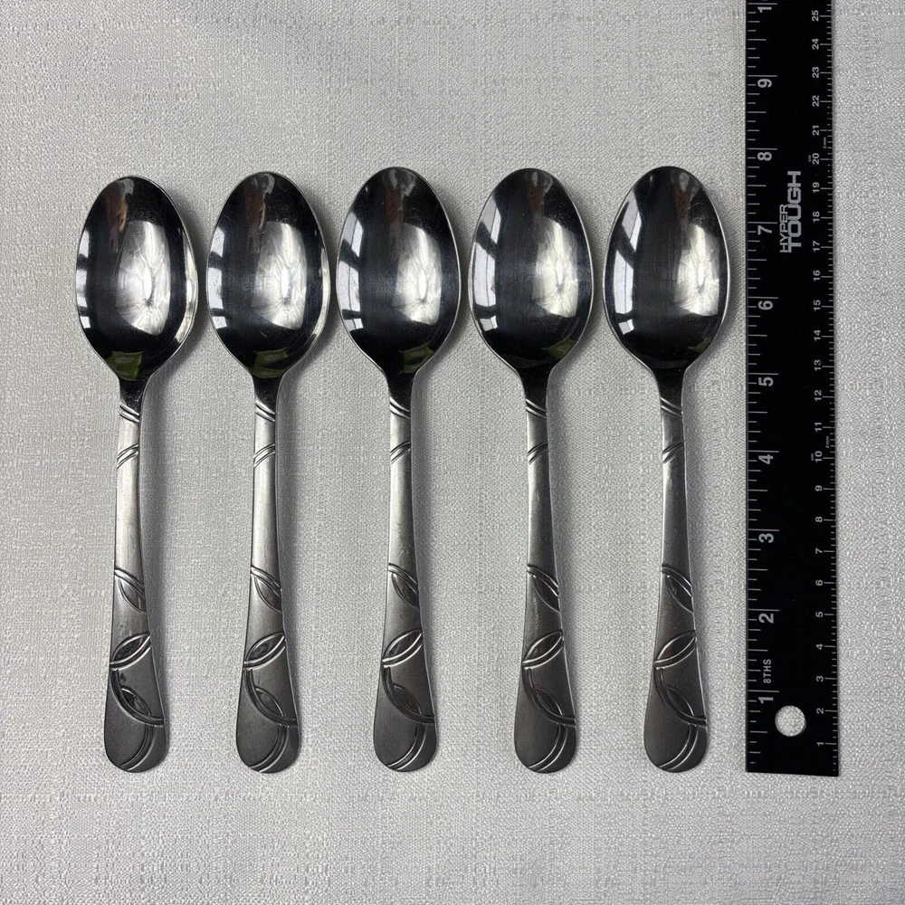 Cambridge Felicity Stainless Steel Soup Spoons Set Of‎ 5 Swirls Modern